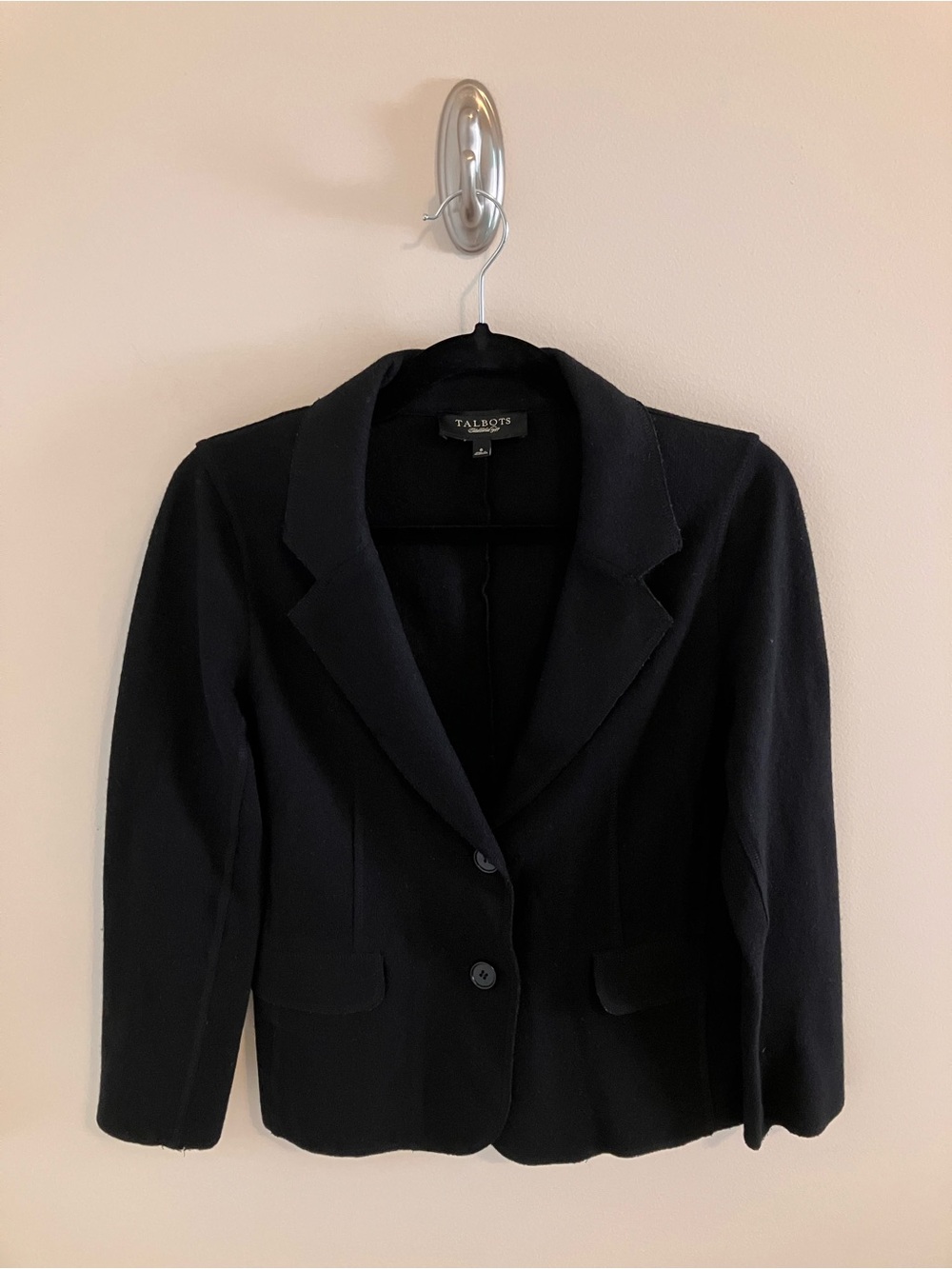 Talbots Lightweight Wool Blazer in Black Size 6
